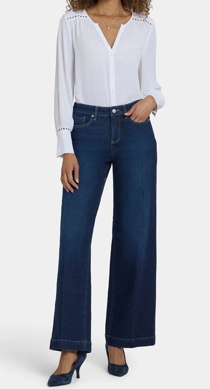 NYDJ Teresa Wide Leg Jeans High Rise Size 10